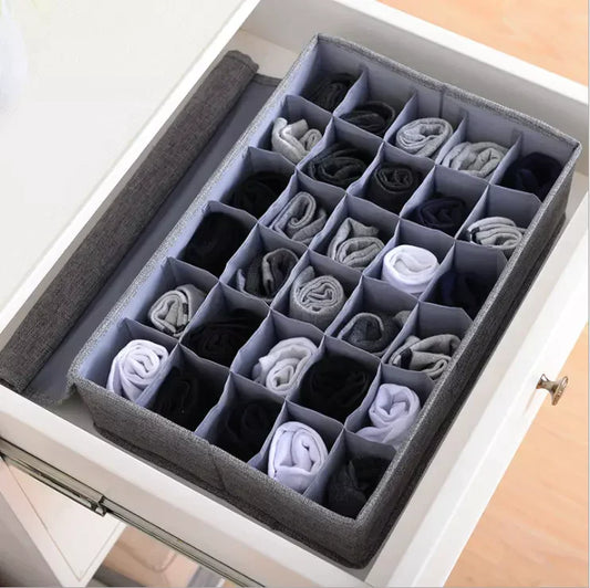 24 Pocket Socks Organizer Box With Lid