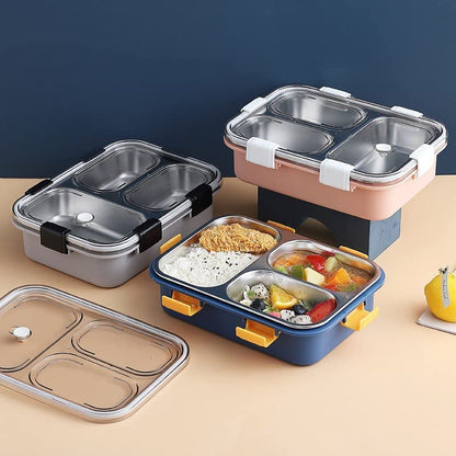 3 Compartment Lunch Box Stainless Steel