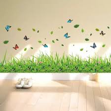 3D Green Grass PVC Wall Sticker