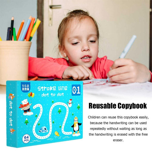 64pages Reusable Magical Tracing Workbook Set for kids