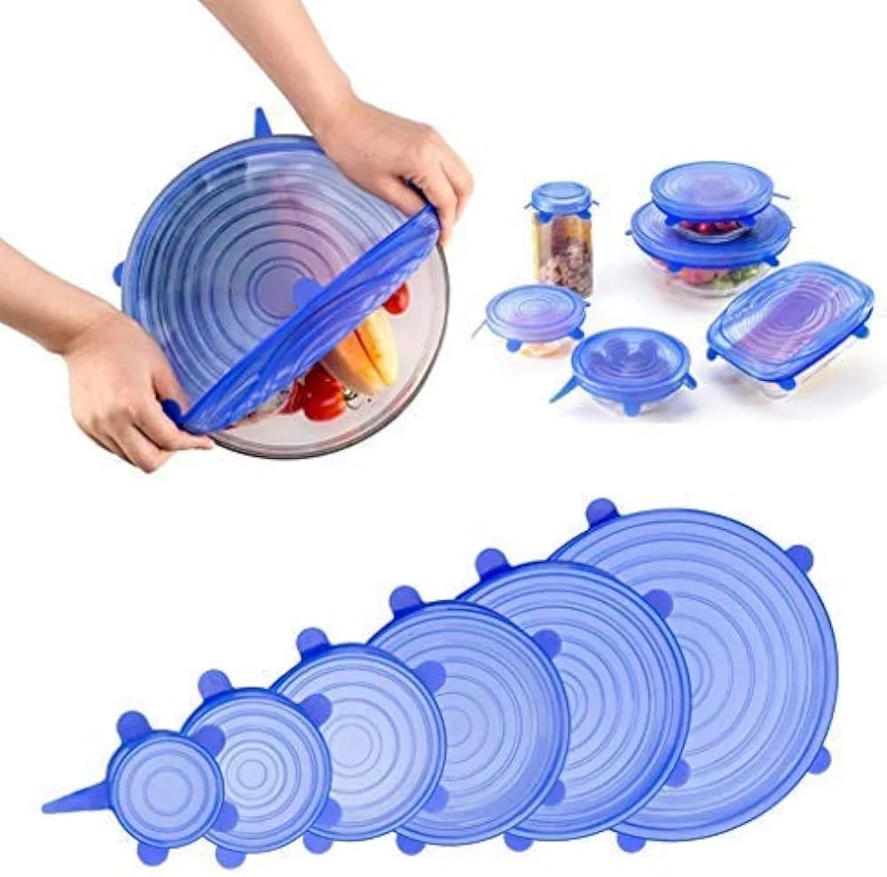 Silicone Lid Spill Stopper Cover  6pcs/set