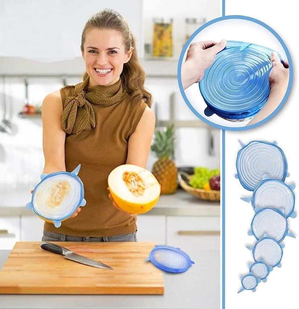 Silicone Lid Spill Stopper Cover  6pcs/set