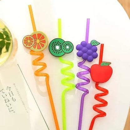 Pack Of 4 Acrylic Fruit Straws