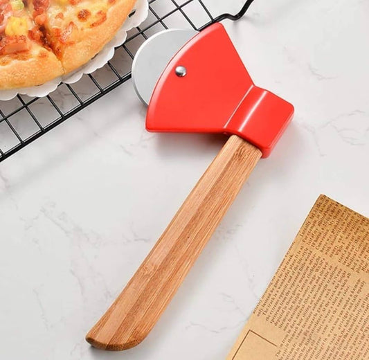 Bamboo Handle Pizza Rolling Cutter Steel