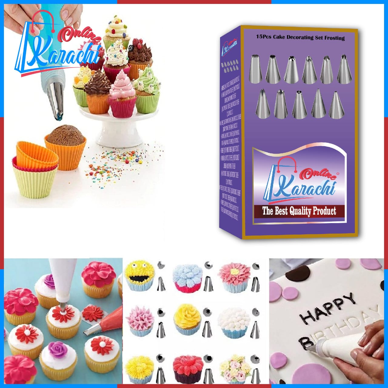 15 Piece Cake Decorating Set