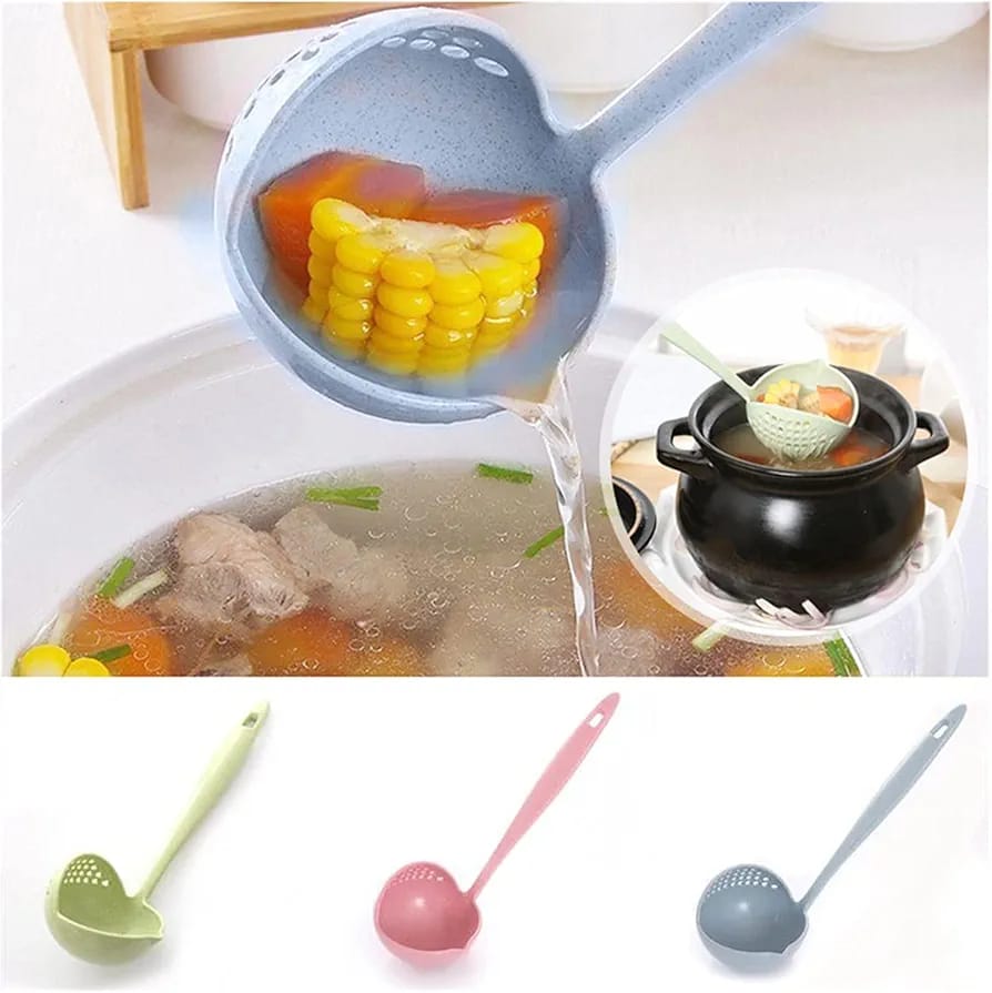 2 in 1 Long Handle Soup Spoon