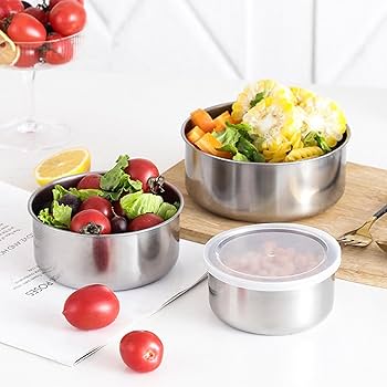 5Pcs Steel Bowls Set With Lids