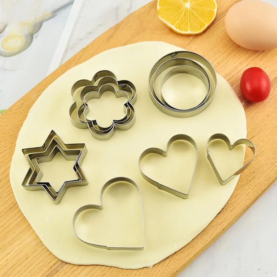 Set of 12 Stainless Steel Cookie Cutters