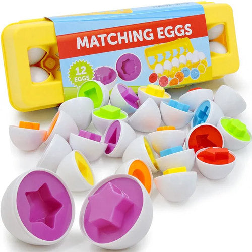 Kids Matching Eggs Shapes and Colors set for Toddlers of 12pcs