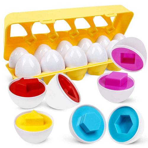 Kids Matching Eggs Shapes and Colors set for Toddlers of 12pcs