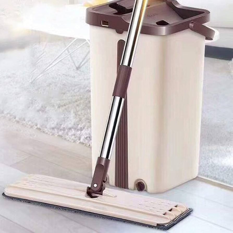 Flat Mop Bucket With Reusable Mop Pads