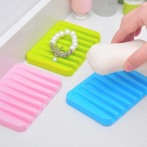 Flexible Silicone Soap And Jewelry Dish Plate Bathroom Accessories