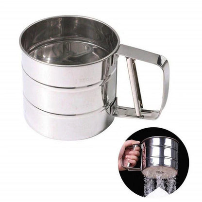 Flour Filter Stainless Steel - With handle & Smooth Filter