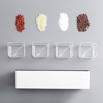 Four Grid Seasoning Box Wall Mounted