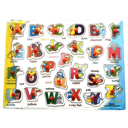 Preschool Wooden Alphabet Puzzle Nip Board A4 Size for Kids