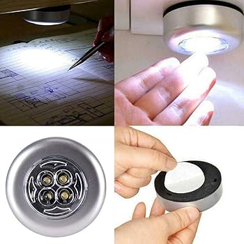 LED Push Button Tap Light Adhesive Pack Of 3