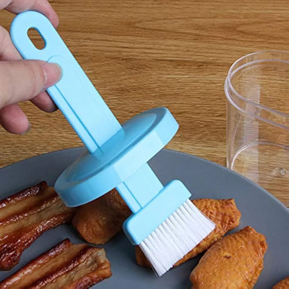 Spill-Free Oil Dispenser With Brush