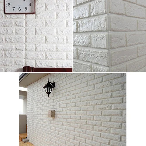 Pack of 4 3D Foam Brick Wall Sheets 3MM