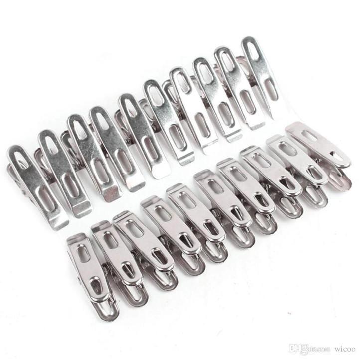 12Pcs Clothes Pegs Stainless Steel