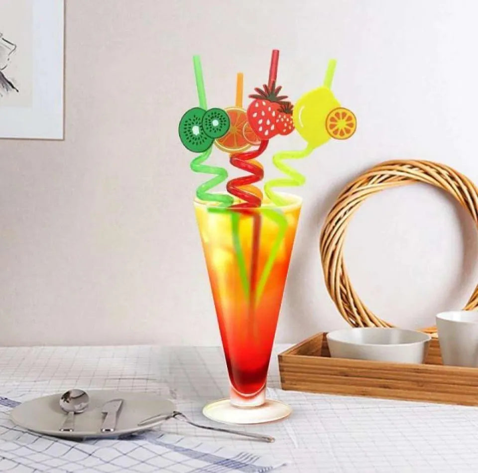 Fruity Straws Pack of 4 (Washable & Re-usable)