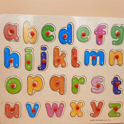 Preschool Wooden Alphabet Puzzle Nip Board A4 Size for Kids