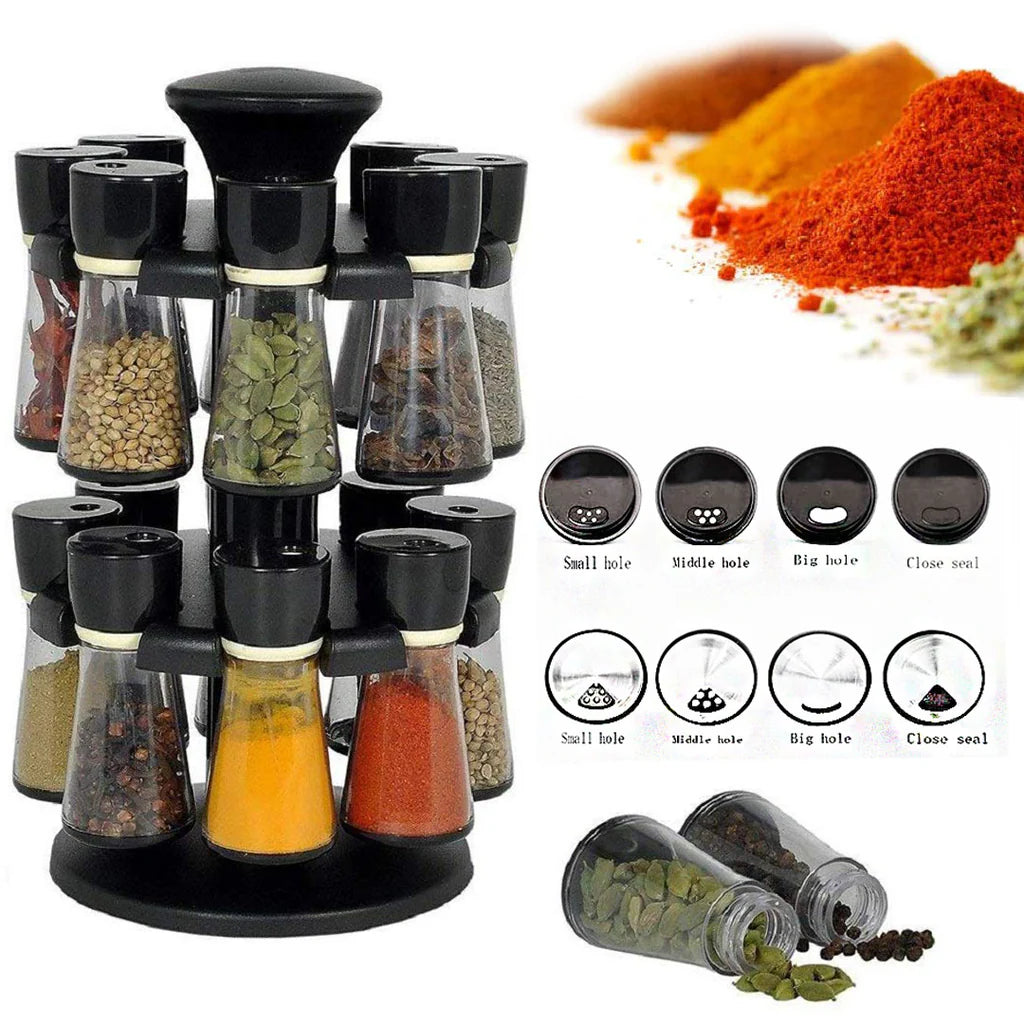 Condiment Spice Jars Revolving Base