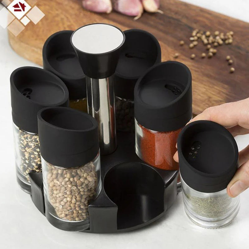 Condiment Spice Jars Revolving Base