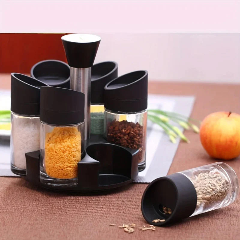 Condiment Spice Jars Revolving Base