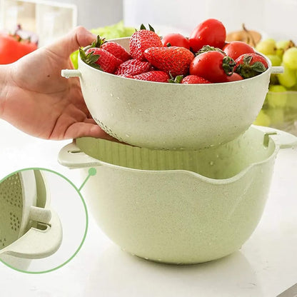 2-in-1 Kitchen Colander Strainer Bowl Set