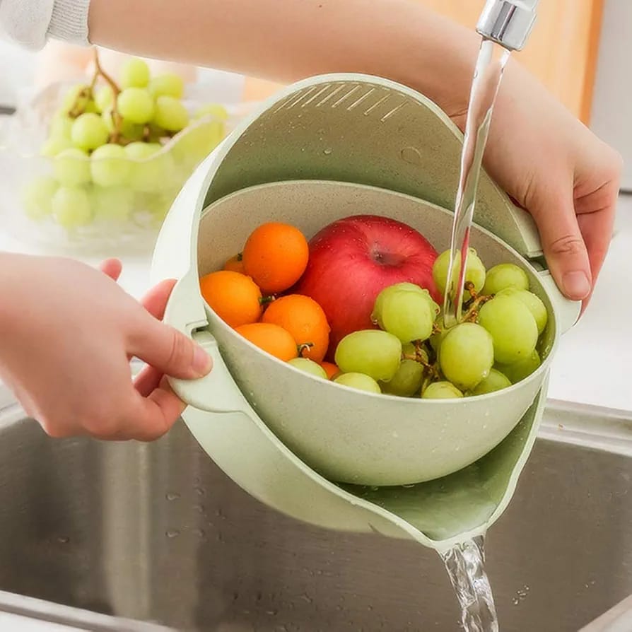 2-in-1 Kitchen Colander Strainer Bowl Set