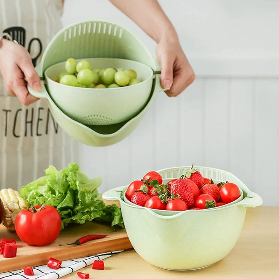 2-in-1 Kitchen Colander Strainer Bowl Set