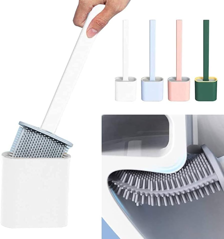 Toilet Cleaning Brush Flexible Silicone Wall Mounted