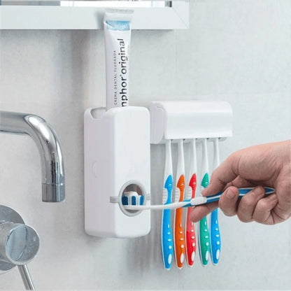 Toothpaste Dispenser With Brush Holder